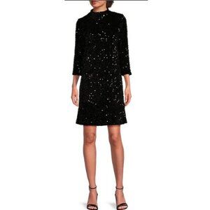 J. McLaughlin Black Sequin Long Sleeve Dress – SZ S – NWT